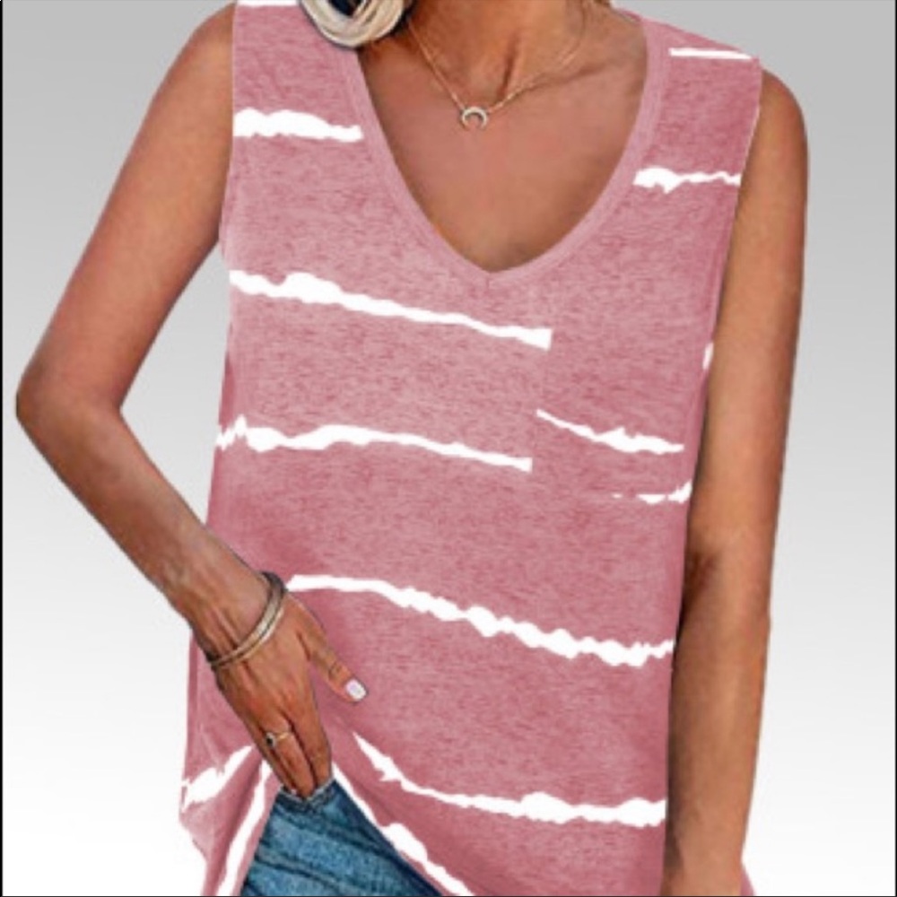 Striped V-Neck Tank Top